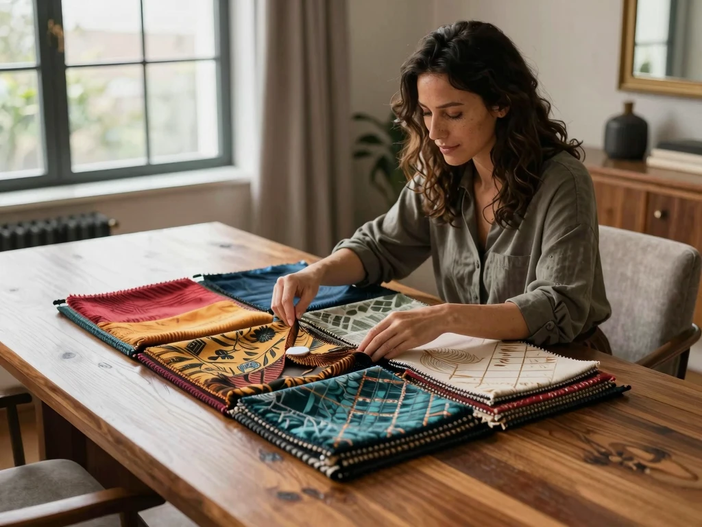 Interieurconsultatie met textielstalen