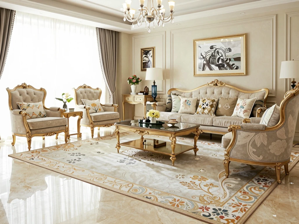 Luxe woonkamer met exclusief textiel