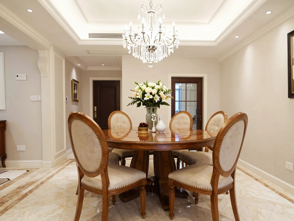 Stijlvolle eetkamer met decoratieve accenten